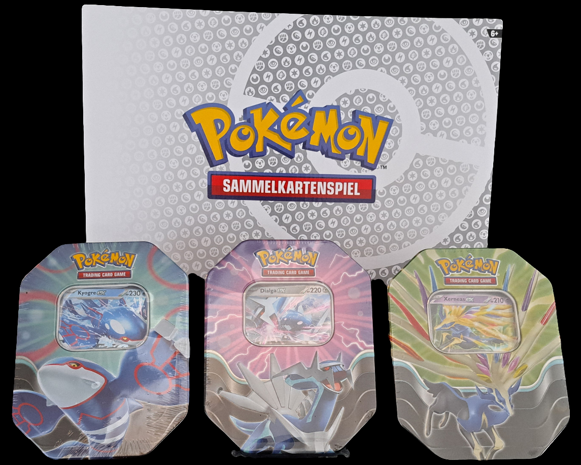 3er-Set Tins Dialga-Ex, Xerneas-Ex, Kyogre-Ex #118/119/120