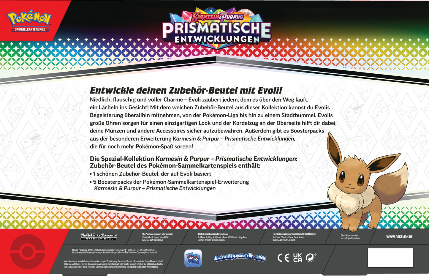 Zubehör-Beutel Evoli - Spezial Kollektion Prismatische Entwicklungen, Pokémon TCG